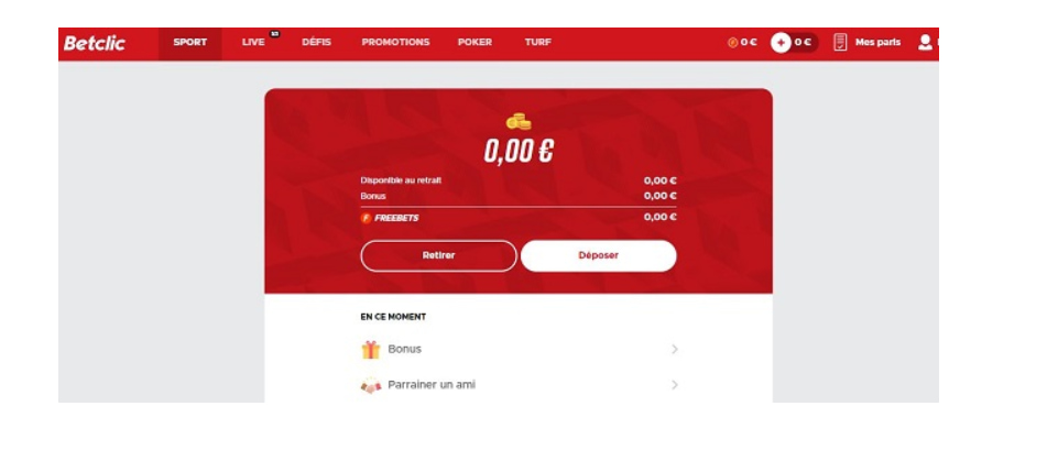 page destinée au retrait